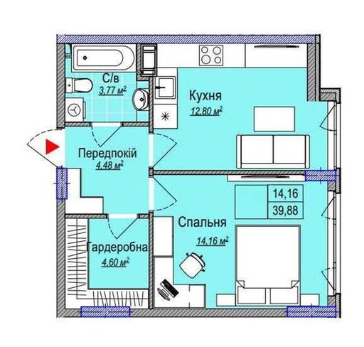 Продажа 2 кімнатної квартири на Кудрявська вулиця 11