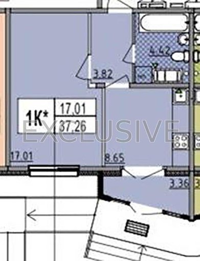 Продажа 1 кімнатної квартири на вулиця Митрофана Довнар-Запольського 3/1